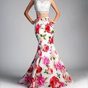 Mermaid Mikado Floral Skirt by Cinderella